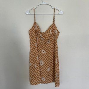 Urban Outfitters Checkered Daisy Mini Dress